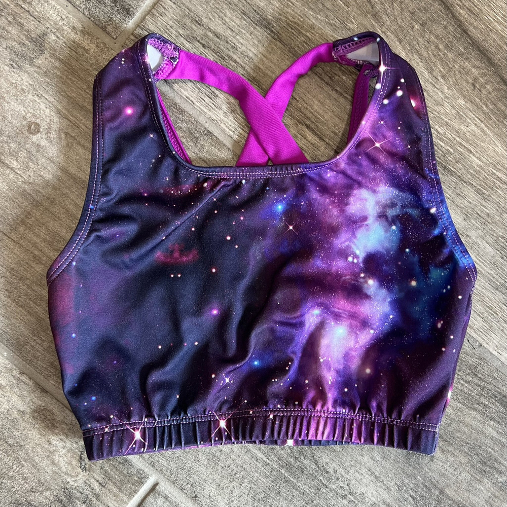 More‎ Than Magic Galaxy Sports Bra Crisscross Back Activewear Top S (6/6X)